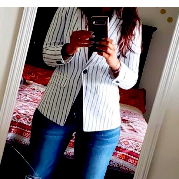 💕3 for $30💕 BNWT Loft Petite-PLUS SIZE Striped Modern Blazer - Picture 4 of 6
